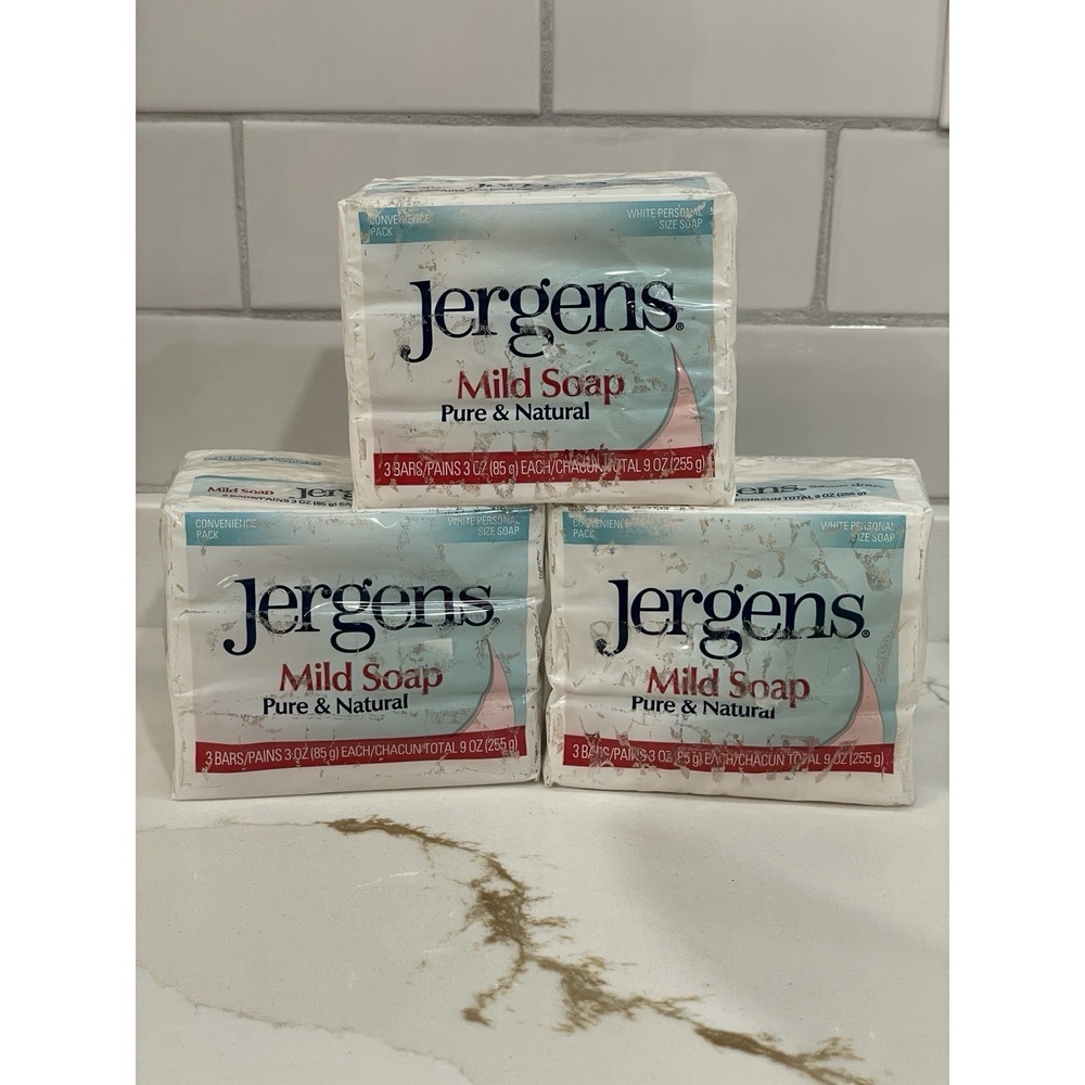 Jergens Mild Bath Bar Soap 3 oz Pack of 3 Bars Lot of 3 Packs Total 9 Bars